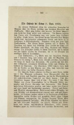 Die Schlacht bei Sedan (1. Sept. 1870)