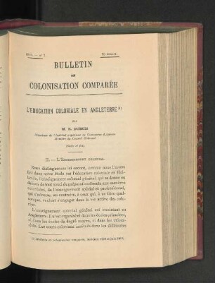L'Education Coloniale En Angleterre.