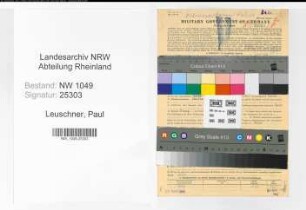 Entnazifizierung Paul Leuschner , geb. 09.09.1889 (Buchhalter)
