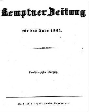Kemptner Zeitung. 1854 = Jg. 71