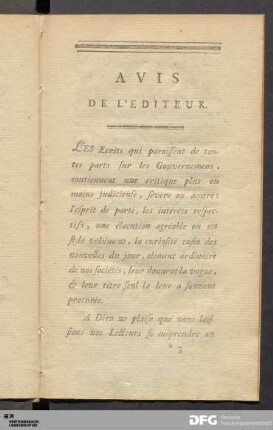 Avis De L'Editeur.