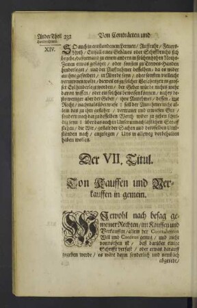 Der VII. Titul.