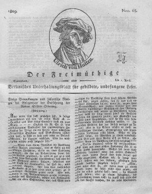 Nro. 65., Sonnabend, den 1. April 1809
