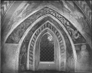Kenzingen Sankt Laurentius Kirche Turmkapelle Süddliches Deckenfeld Deckenmalerei (13. Jahrhundert)