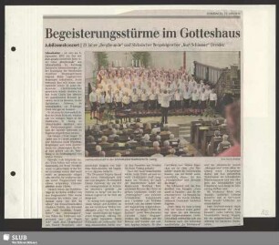 Jubiläumskonzert 25 Jahre "Bergfreunde" und Sächsischer Bergsteigerchor "Kurt Schlosser" Dresden