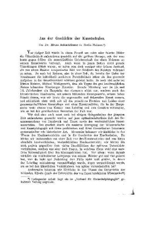 Zur Geschichte der Kunstschulen