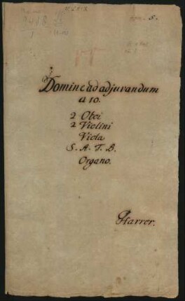 Domine ad adjuvandum; V (4), orch, org; A-Dur; HarWV 44