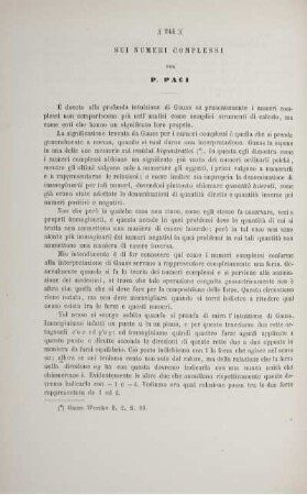 Sui numeri complessi.