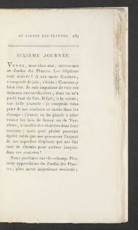 Sixième journée.