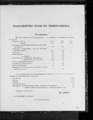 Gemeinschaftliches Bureau der Landherrenschaften.
