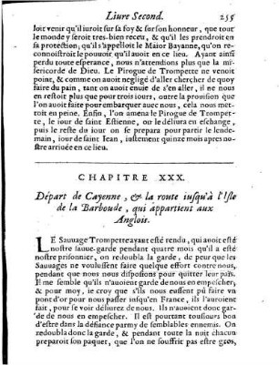 Départ de Cayenne, ] la route iusqu'à l'Isle de la Barboude, qui appartient aux Anglois.