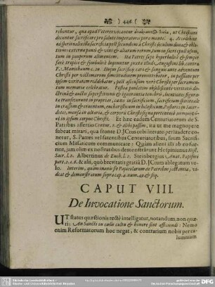 Caput VIII. De Invocatione Sanctorum