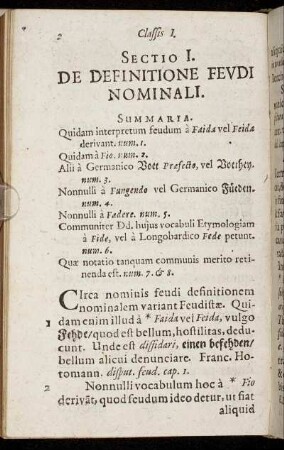 Sectio I. - Sectio VI.