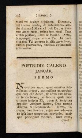 136-143, Postridie Calend. Januar. Sermo (XI)