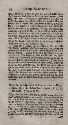 Modesta de baptismo et fide infantum disquisitio.