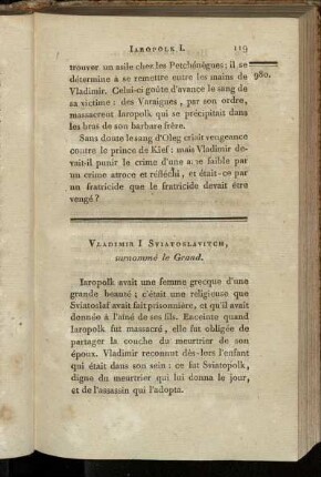 Vladimir I Sviatoslavitch. Surnommé le Grand