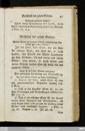Beschluß der zehen Gebote.