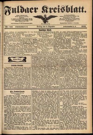 Erste Ausgabe vom Freitag, den 04. Dezember 1903.