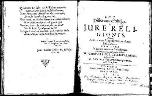 Dissertatio Politica De Jure Religionis