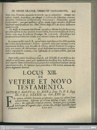 XIII. De Vetere Et Novo Testamento
