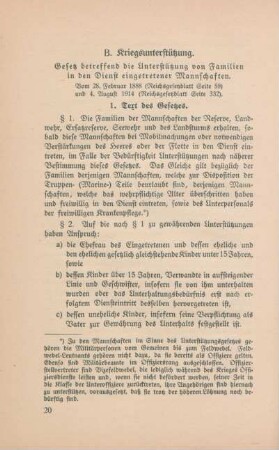 B. Kriegsunterstützung
