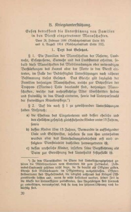 B. Kriegsunterstützung