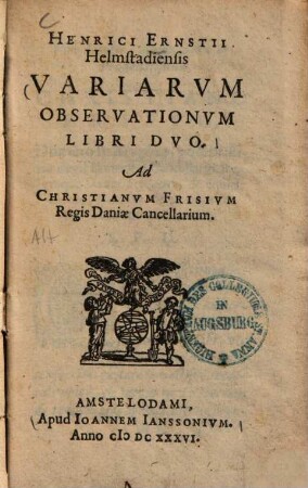 Variarum observationum : libri duo ...