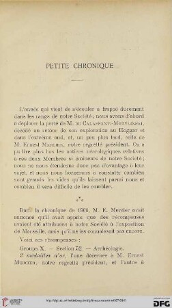 Petite Chronique