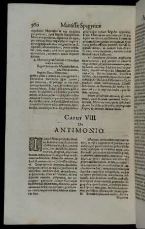 Caput VIII. De Antimonio.