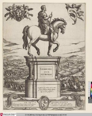 [Reiterstatue des Großherzogs Cosimo I.; La statue équestre de Cosme I, grand duc de Toscane; Equestrian statue of Cosimo I, Grand Duke of Tuscany]]