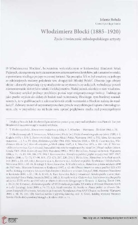 Seria nowa: Włodzimierz Błocki (1885-1920) : życie i twórczość młodopolskiego artysty