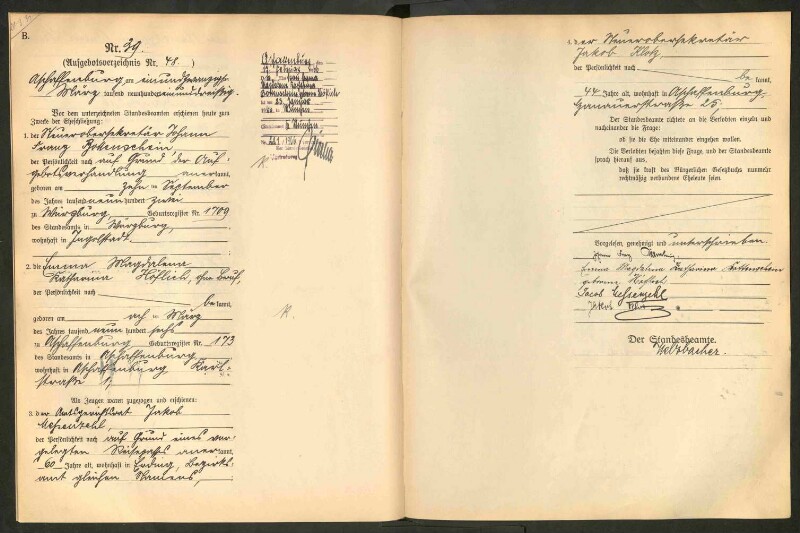Standesamtsbuch der Stadt Aschaffenburg: Eheschließungen 252/1930 - 130/1931