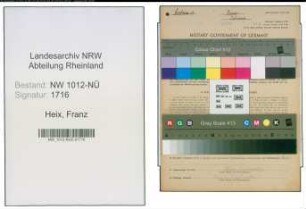 Entnazifizierung Franz Heix , geb. 12.01.1896 (Landwirt)