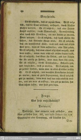 Frage. Was heißt wahrscheinlich?