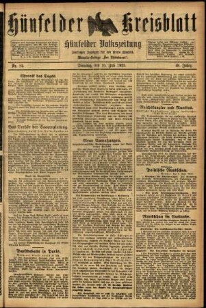 Ausgabe vom Dienstag, den 10. Juli 1923.