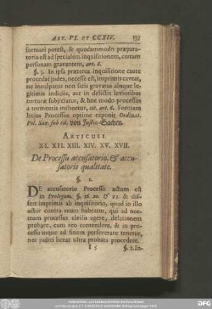 Articuli XI. XII. XIII. XIV. XV. XVII. De Processu accusatorio, & accusatoris qualitate.