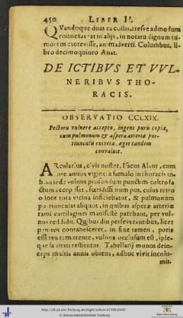 De Ictibus Et Vulneribus Thoracis