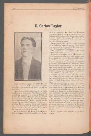 D. Carlos Taylor : [Notas biográficas sobre el joven diplomático]