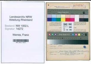 Entnazifizierung Franz Werres , geb. 01.11.1903 (Schlosser)