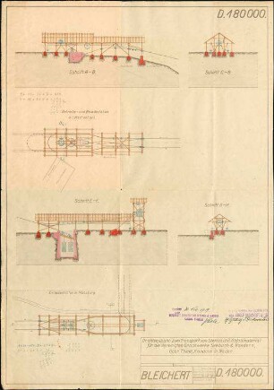 Bau einer Drahtseilbahn für die Vereinigten Granitwerke Seebach & Kandern; Gebr. Thiele, Kandern; Betriebs- und Beladestation