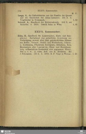 XXXVI. Kammmacher