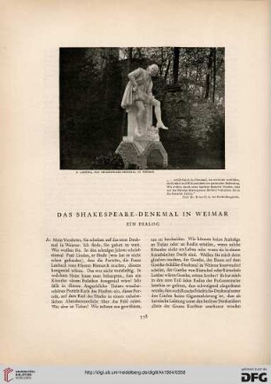 Das Shakespeare-Denkmal in Weimar: ein Dialog