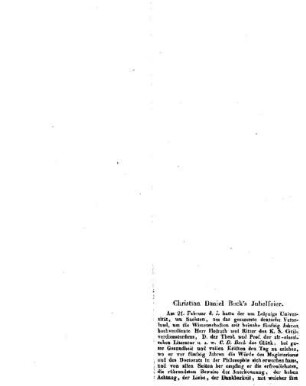 Christian Daniel Beck's Jubelfeier