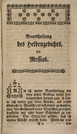 Georg Friedrich Meiers Beurtheilung des Heldengedichts, der Meßias, 2