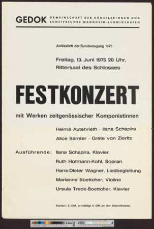Festkonzert : Mit Werken zeitgenössischer Komponistinnen