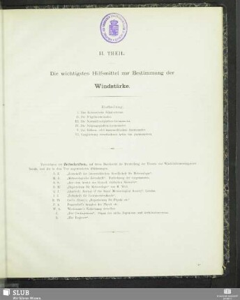 II. Theil. Die wichtigsten Hilfsmittel zur Bestimmung der Windstärke