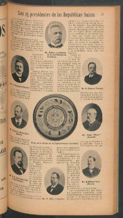 Los 25 presidentes de las Repúblicas Suizas