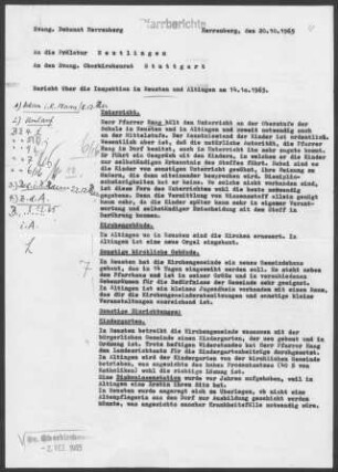 Reusten-Altingen: Inspektionsbericht 1965