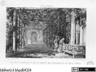 Choix des plus célèbres maisons de plaisance de Rome et de ses environs, Tafel 6: Vue de la fontaine et de la grotte des potagers de la Villa Albani