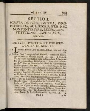 395-402, Sectio I. Scripta de Iure, Iustitia...